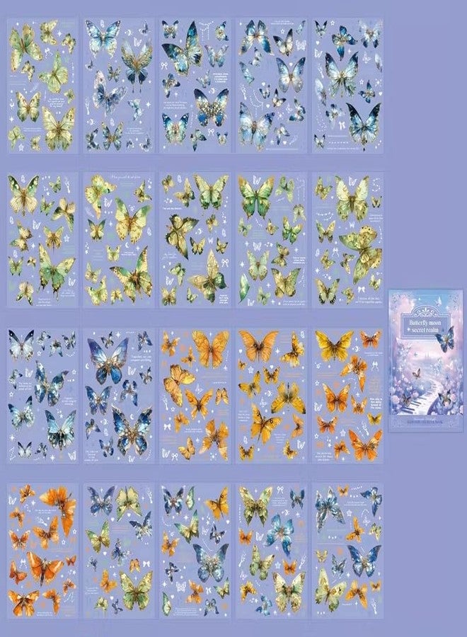 SAMVARDHAN Butterfly Dreams Stickers Book Set - 40Pcs Holographic Butterfly Sticker,Decorative & Aesthetic Glitter Stickers for Journals, Scrapbooking, DIY Crafts, Planners & Gifts, Pack of 2 - Image 5